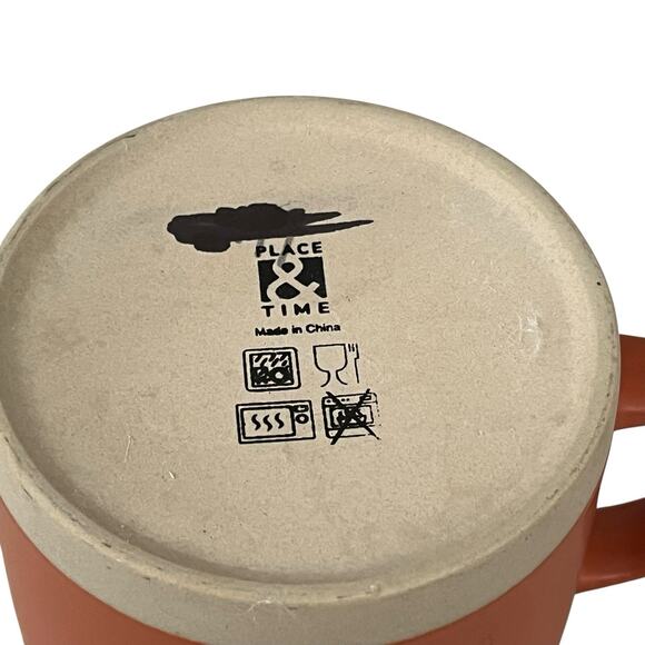 Time & Place Ceramic Mug 16 oz. Death Before Decaf Coffee Orange Fall Goth Skull - Picture 6 of 6